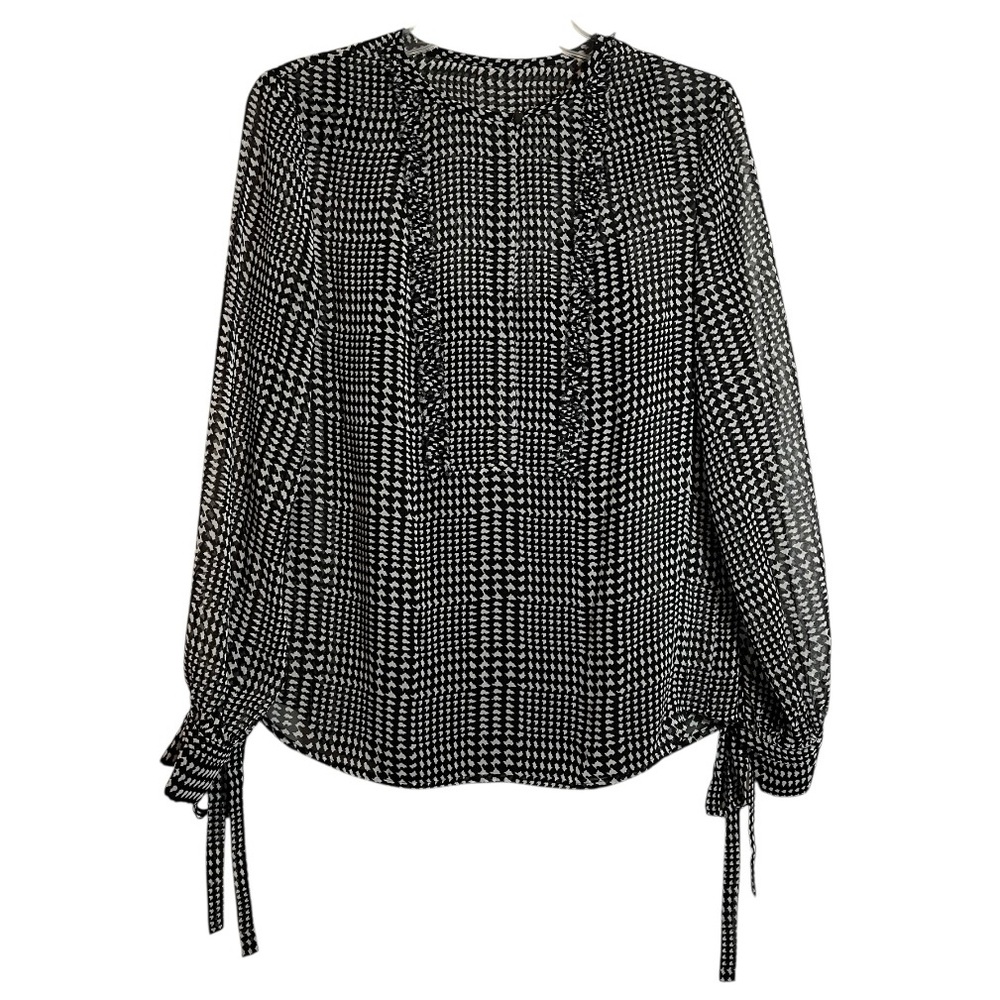 LK Bennett London Black & White Blouse Size 6